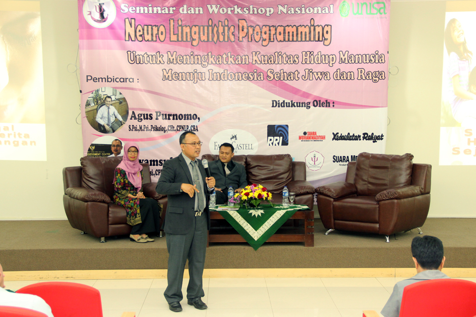 Seminar pelatihan nlp psikologi unisa