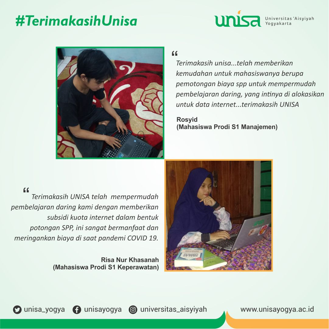 Unisa yogyakarta salurkan bantuan voucher belanja kebutuhan pokok untuk mahasiswa