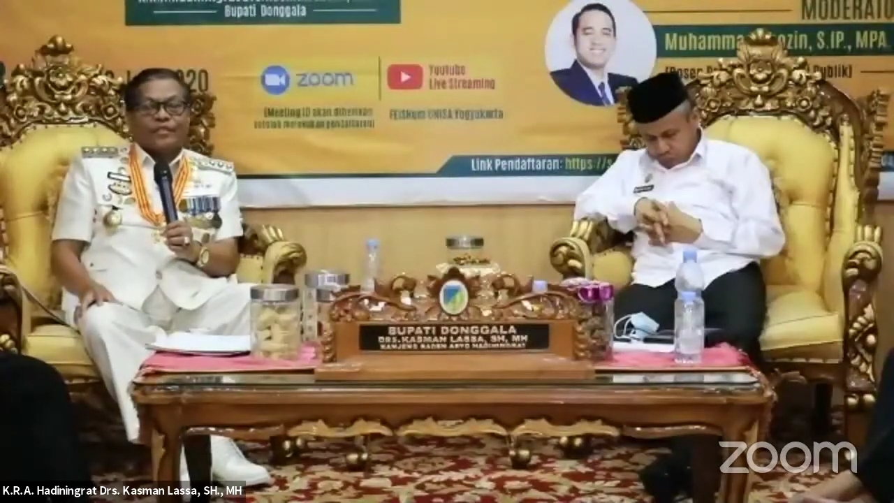 Administrasi publik unisa menggelar webinar bersama bupati donggala