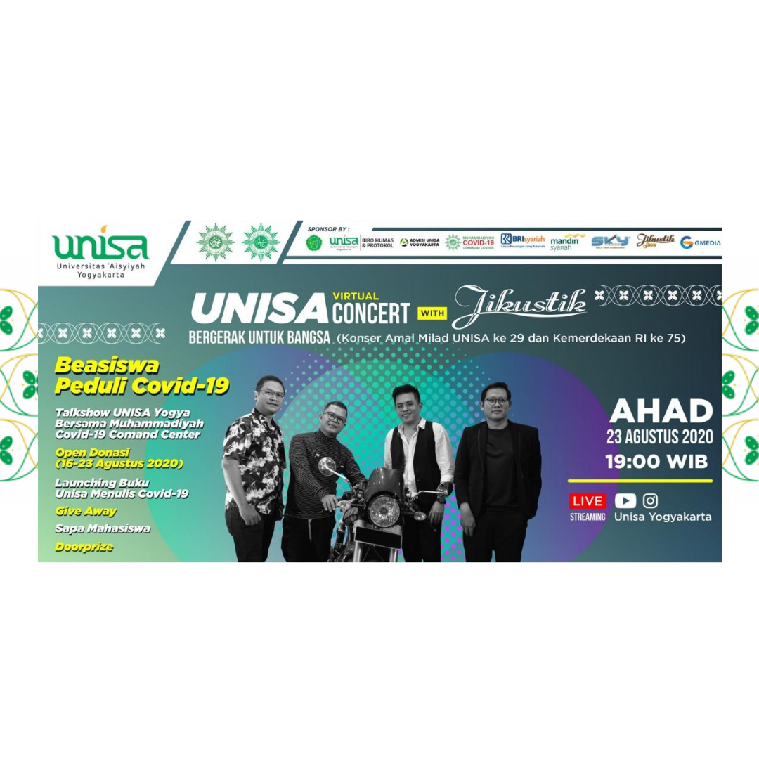 Unisa yogya dan jikustik menggelar konser amal via daring