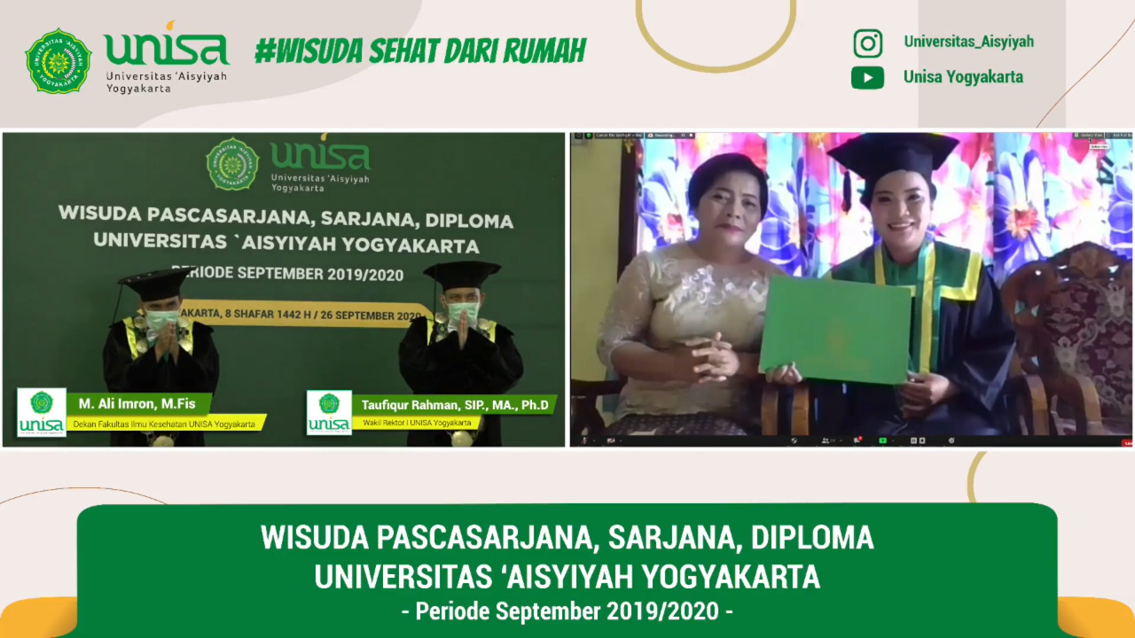 Wisuda sehat dari rumah universitas ‘aisyiyah yogyakarta