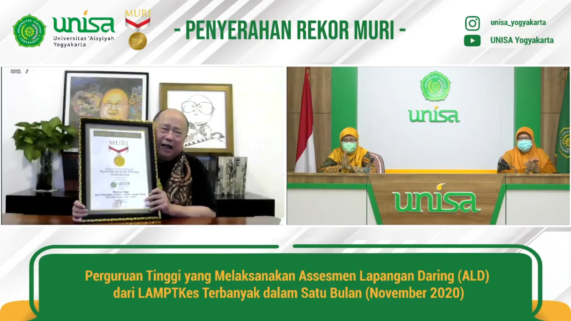 Melaksanakan 4 asessmen daring dalam 1 bulan, unisa raih rekor muri