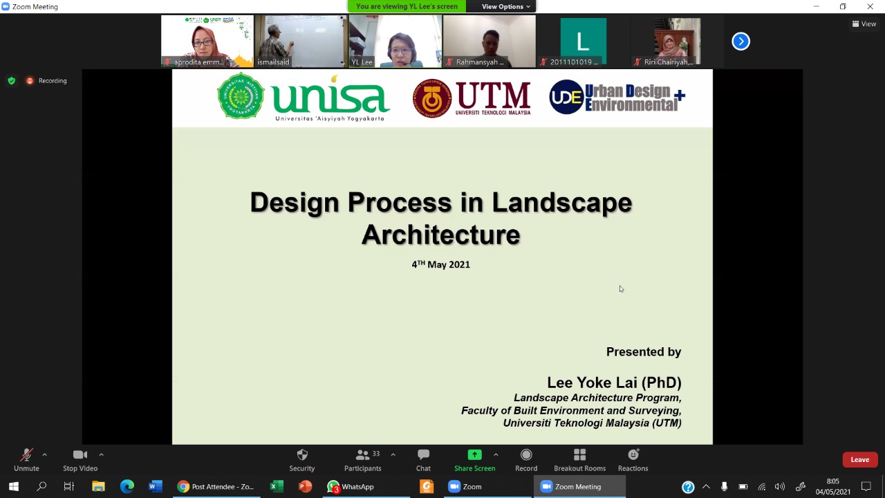 Kelas perancangan tapak arsitektur unisa yogya, undang professor universiti teknologi malaysia