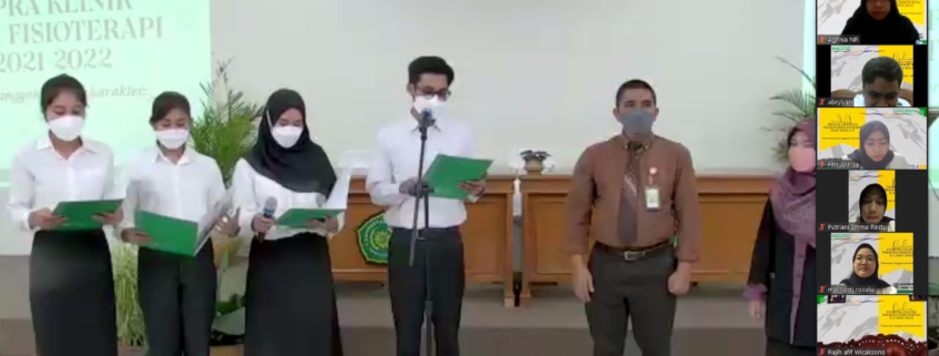Siap terjunkan mahasiswa, prodi profesi fisioterapi unisa yogyakarta adakan sumpah pra klinik