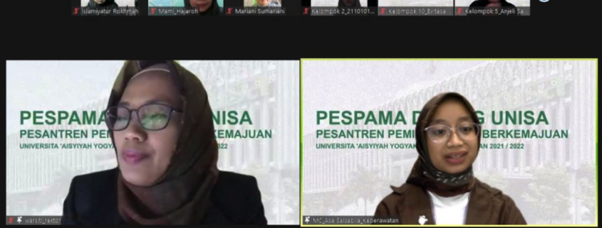Acara pembukan pesantren pemimpn muda berkemajuan (pespama) unisa yogyakarta ta 2021 / 2022