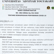 Cegah penyebaran corona unisa optimalkan e learning