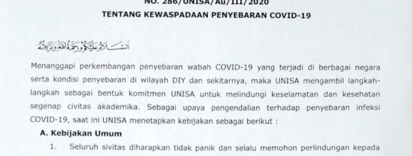 Cegah penyebaran corona unisa optimalkan e learning