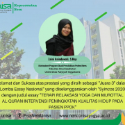 Mahasiswa prodi ners unisa juara 3 lomba essay nasional di syincos 2020