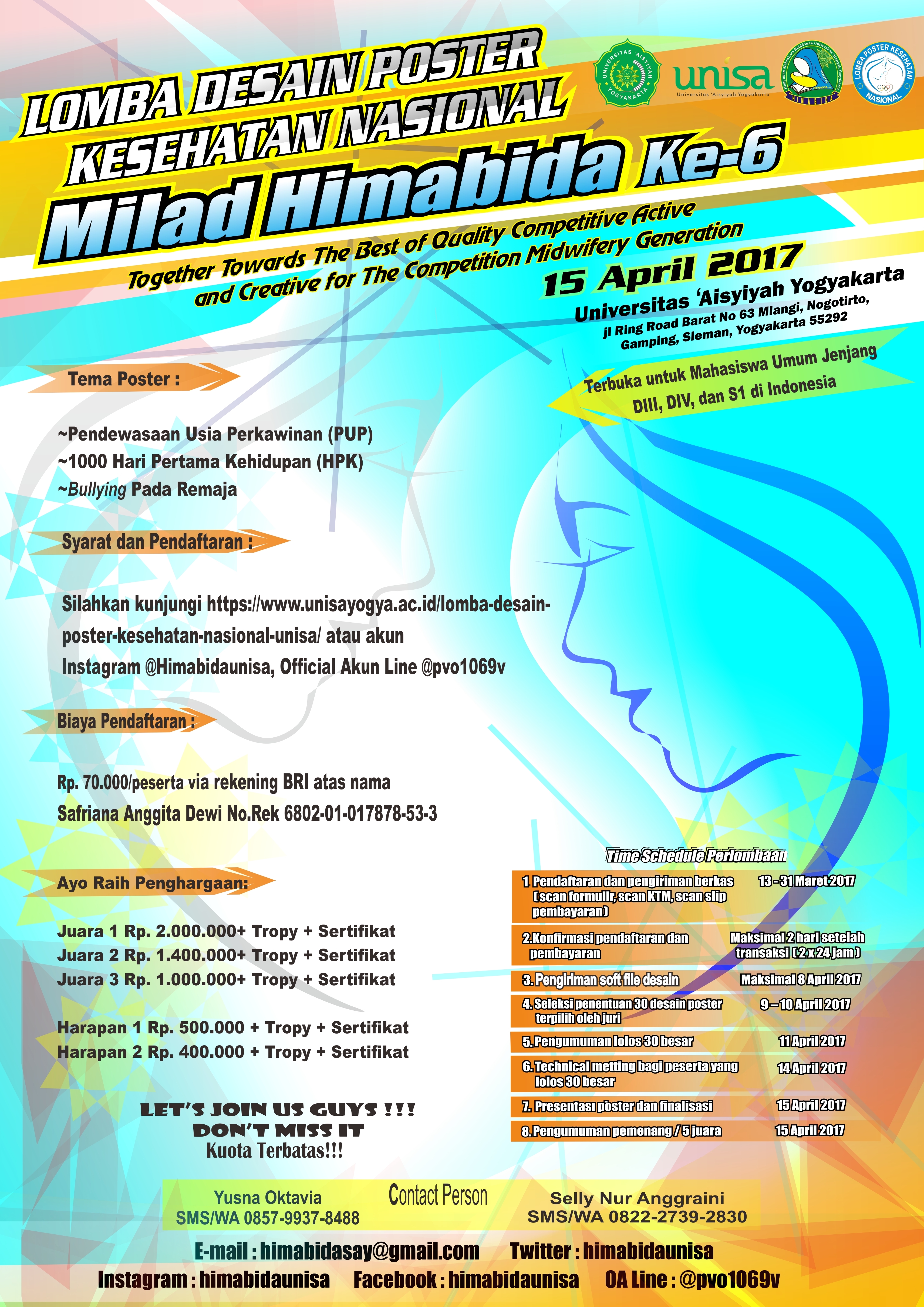Lomba Desain Poster Kesehatan Nasional Himpunan Mahasiswa Bidan Universitas Aisyiyah Unisa