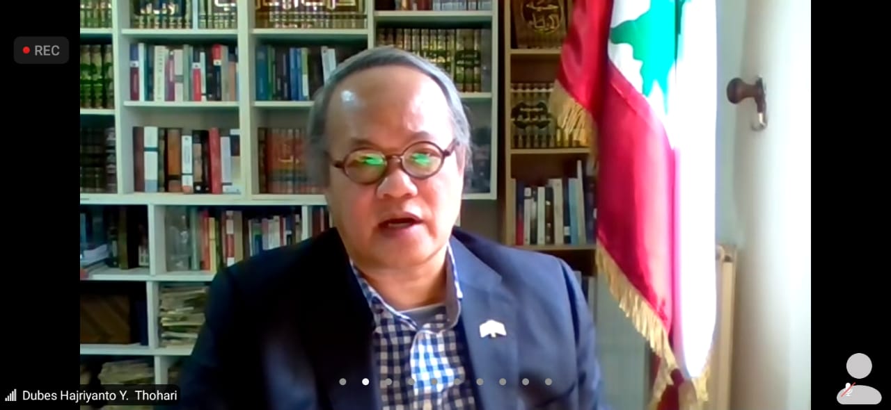 Prodi ap unisa menggelar webinar bersama duta besar ri untuk lebanon