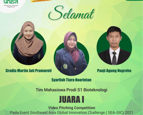 Hebat! Mahasiswa S1 Bioteknologi Unisa Yogyakarta Raih juara 1 Lomba Internasional