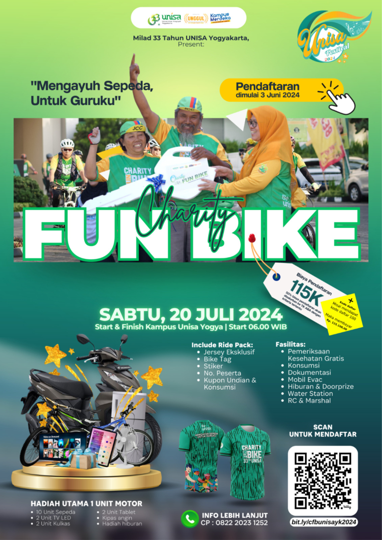 UNISA Yogyakarta Akan Mengadakan Charity Fun Bike 2024 : Mengayuh Sepeda Untuk Guruku
