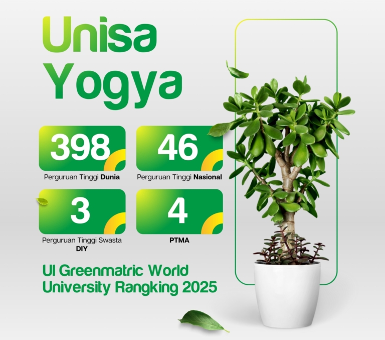 UNISA Yogyakarta Raih Peringkat UI GreenMetric 2025, Masuk 400 Besar Dunia