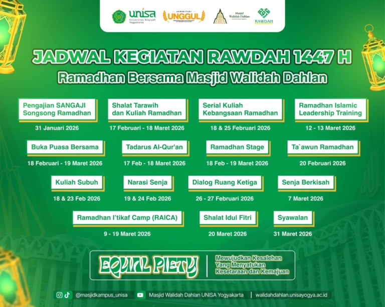 UNISA Yogyakarta Siapkan 15 Agenda Ramadan 1447 H, dari Tarawih hingga I’tikaf Camp